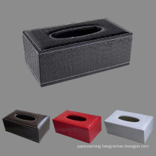 Black /Brown / Red / White Crocodile Leather Tissue Paper Boxes